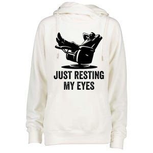 Just Resting My Eyes Funny Dad  Funny FatherS Day Womens Funnel Neck Pullover Hood