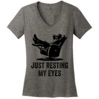 Just Resting My Eyes Funny Dad  Funny FatherS Day Women's V-Neck T-Shirt