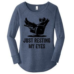 Just Resting My Eyes Funny Dad  Funny FatherS Day Women's Perfect Tri Tunic Long Sleeve Shirt