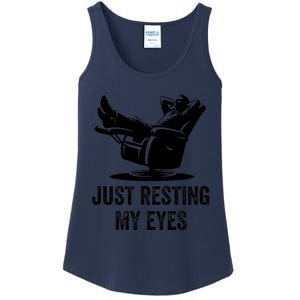 Just Resting My Eyes Funny Dad  Funny FatherS Day Ladies Essential Tank