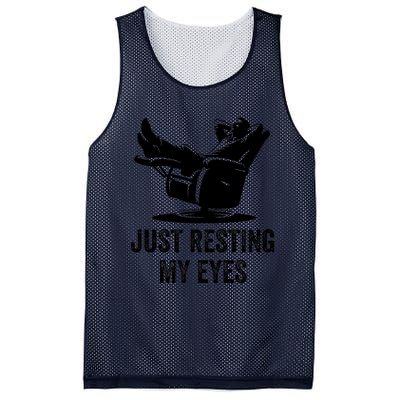 Just Resting My Eyes Funny Dad  Funny FatherS Day Mesh Reversible Basketball Jersey Tank