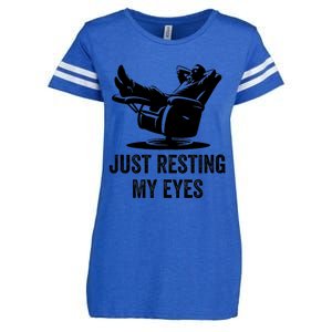 Just Resting My Eyes Funny Dad  Funny FatherS Day Enza Ladies Jersey Football T-Shirt