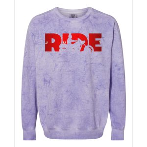 Just Ride Motorcycle Apparel Biker Motorcycle Colorblast Crewneck Sweatshirt