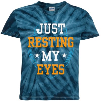 Just Resting My Eyes Father Fathers Day Dad Daddy Sayings Kids Tie-Dye T-Shirt