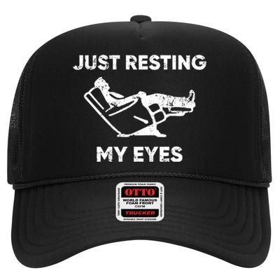 Just Resting My Eyes High Crown Mesh Back Trucker Hat