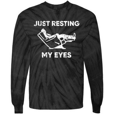 Just Resting My Eyes Tie-Dye Long Sleeve Shirt