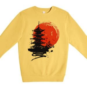 Japanese Red Moon Premium Crewneck Sweatshirt