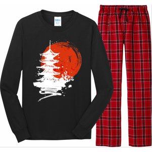 Japanese Red Moon Long Sleeve Pajama Set