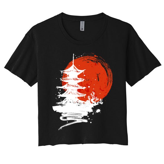 Japanese Red Moon Crop Top