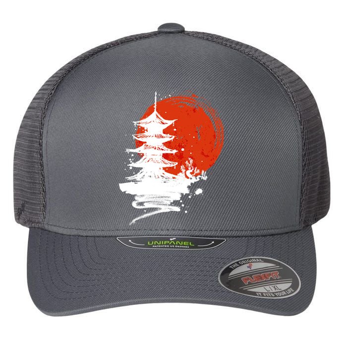 Japanese Red Moon Flexfit Unipanel Trucker Cap