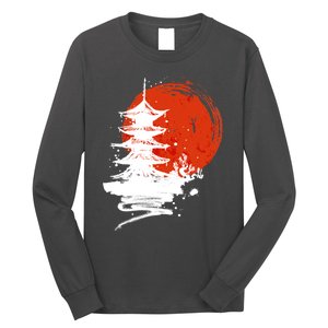 Japanese Red Moon Long Sleeve Shirt