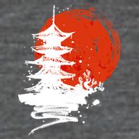 Japanese Red Moon Long Sleeve Shirt