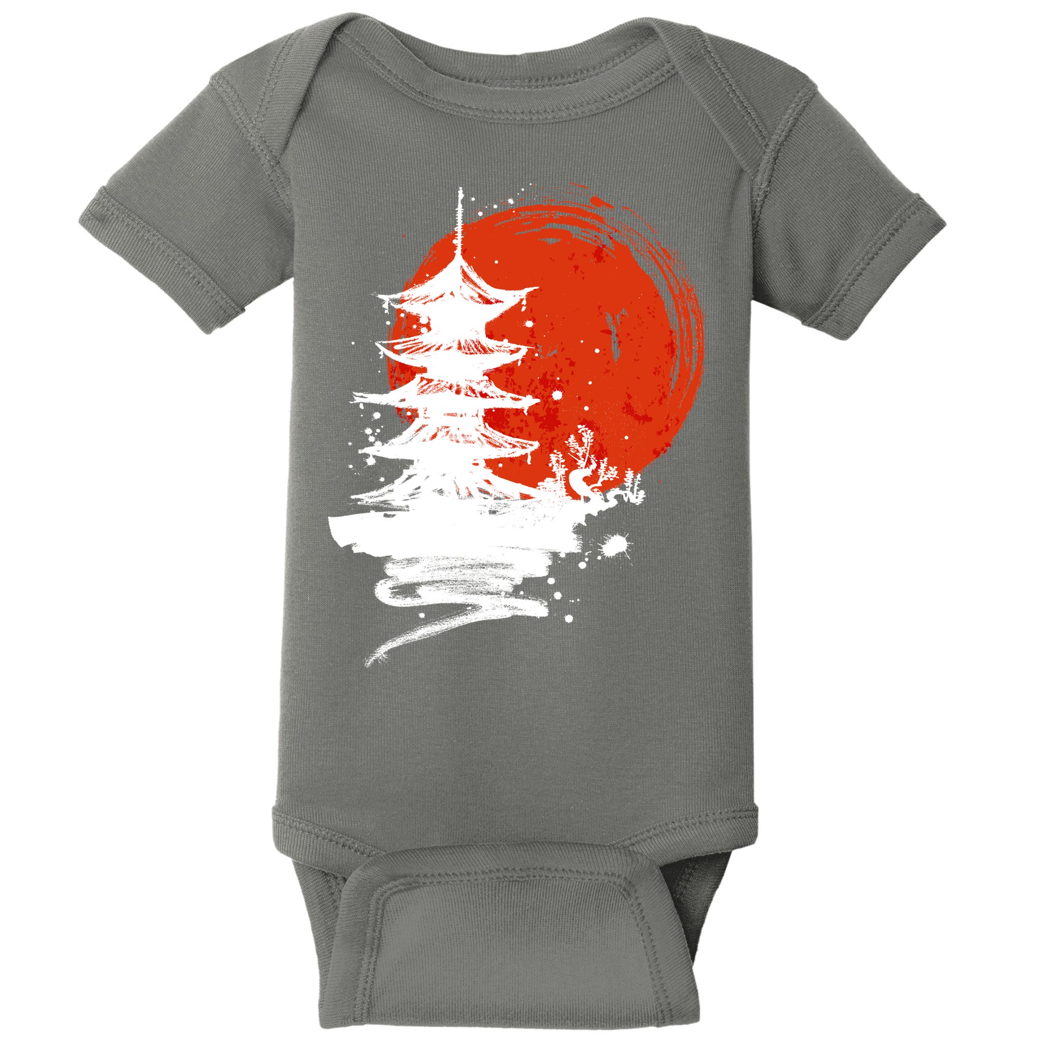 Japanese Red Moon Baby Bodysuit