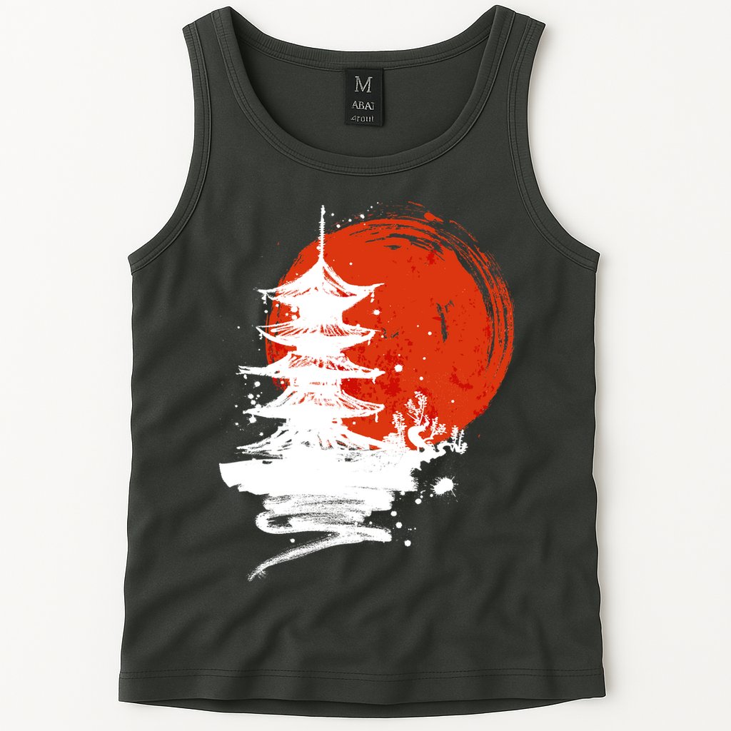 Japanese Red Moon Tank Top