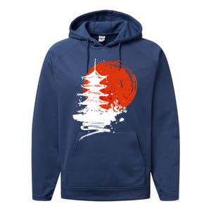 Japanese Red Moon Performance Fleece Hoodie