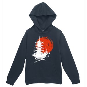 Japanese Red Moon Urban Pullover Hoodie