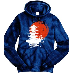 Japanese Red Moon Tie Dye Hoodie