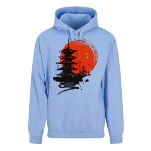 Japanese Red Moon Unisex Surf Hoodie