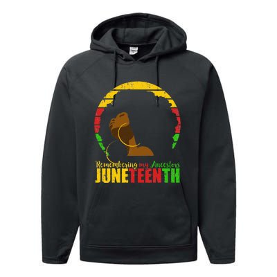 Juneteenth Remembering My Ancestors Black Freedom Performance Fleece Hoodie