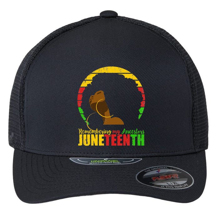 Juneteenth Remembering My Ancestors Black Freedom Flexfit Unipanel Trucker Cap