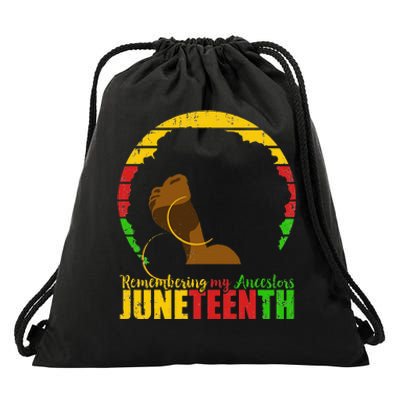 Juneteenth Remembering My Ancestors Black Freedom Drawstring Bag