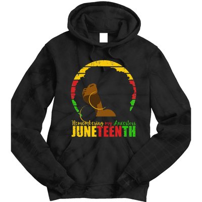 Juneteenth Remembering My Ancestors Black Freedom Tie Dye Hoodie