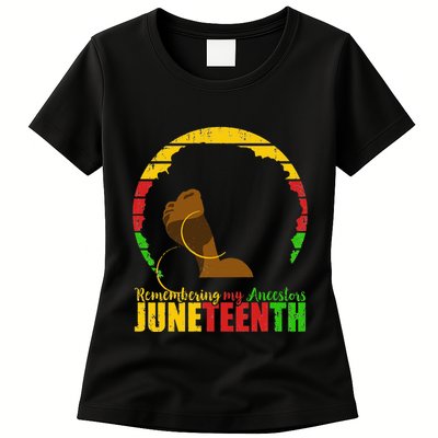 Juneteenth Remembering My Ancestors Black Freedom Womens T-Shirt