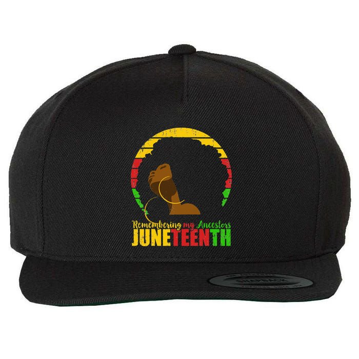 Juneteenth Remembering My Ancestors Black Freedom Wool Snapback Cap