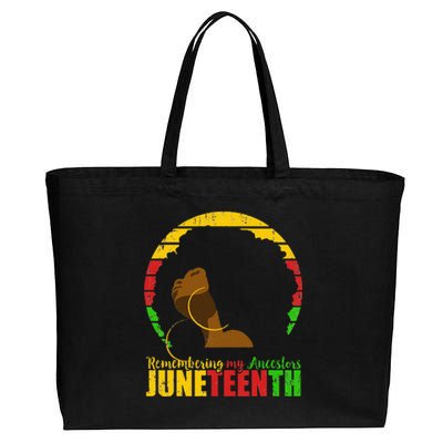 Juneteenth Remembering My Ancestors Black Freedom Cotton Canvas Jumbo Tote