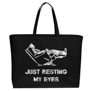 Just Resting My Eyes Funny Recliner Funny FatherS Day Cotton Canvas Jumbo Tote