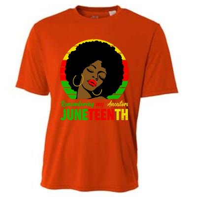 Juneteenth Remembering My Ancestors Black Freedom Day Gift Cooling Performance Crew T-Shirt