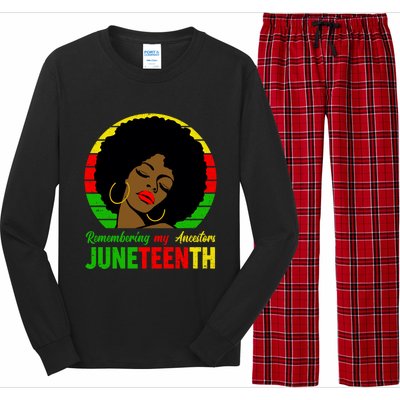 Juneteenth Remembering My Ancestors Black Freedom Day Gift Long Sleeve Pajama Set