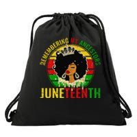 Juneteenth Remembering My Ancestors Black Freedom Drawstring Bag