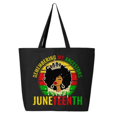 Juneteenth Remembering My Ancestors Black Freedom 25L Jumbo Tote