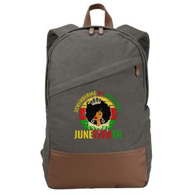 Juneteenth Remembering My Ancestors Black Freedom Cotton Canvas Backpack