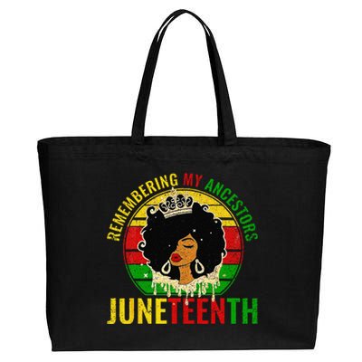 Juneteenth Remembering My Ancestors Black Freedom Cotton Canvas Jumbo Tote