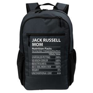 Jack Russell Mom Nutrition Facts Funny Jack Russell Daily Commute Backpack