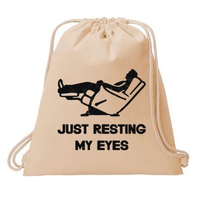 Just Resting My Eyes Recliner Tired Dad Drawstring Bag