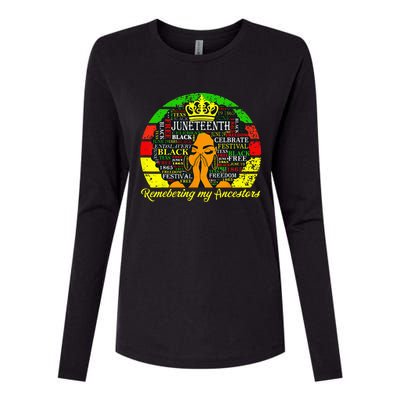 Juneteenth Remembering My Ancestors Black Freedom Wo Womens Cotton Relaxed Long Sleeve T-Shirt