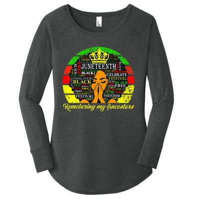 Juneteenth Remembering My Ancestors Black Freedom Wo Women's Perfect Tri Tunic Long Sleeve Shirt