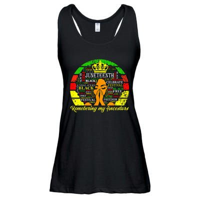 Juneteenth Remembering My Ancestors Black Freedom Wo Ladies Essential Flowy Tank