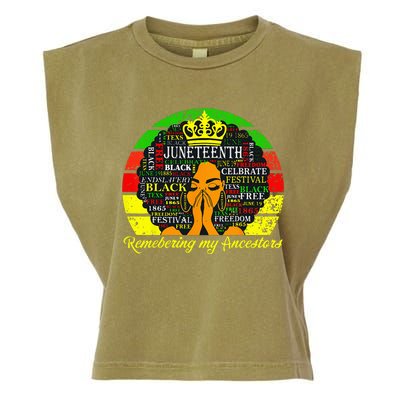 Juneteenth Remembering My Ancestors Black Freedom Wo Garment-Dyed Women's Muscle Tee