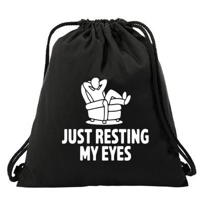 Just Resting My Eyes Dad Reclinerfunny Drawstring Bag