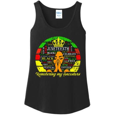 Juneteenth Remembering My Ancestors Black Freedom  Ladies Essential Tank