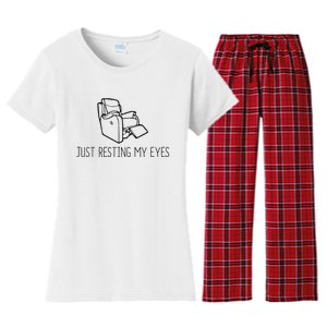 Just Resting My Eyes Funny Dad Women's Flannel Pajama Set