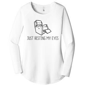 Just Resting My Eyes Funny Dad Women's Perfect Tri Tunic Long Sleeve Shirt