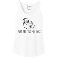 Just Resting My Eyes Funny Dad Ladies Essential Tank