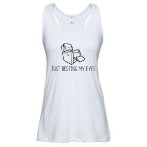 Just Resting My Eyes Funny Dad Ladies Essential Flowy Tank