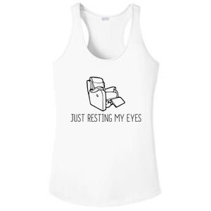 Just Resting My Eyes Funny Dad Ladies PosiCharge Competitor Racerback Tank