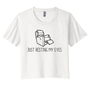 Just Resting My Eyes Funny Dad Women's Crop Top Tee